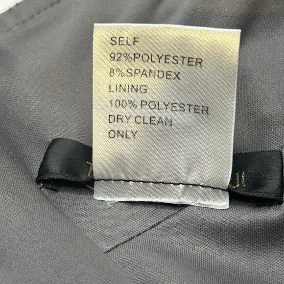 Tadashi Shoji bronze metallic criss cross v-neck 3/4 sleeve lined dress size L - Picture 7 of 9